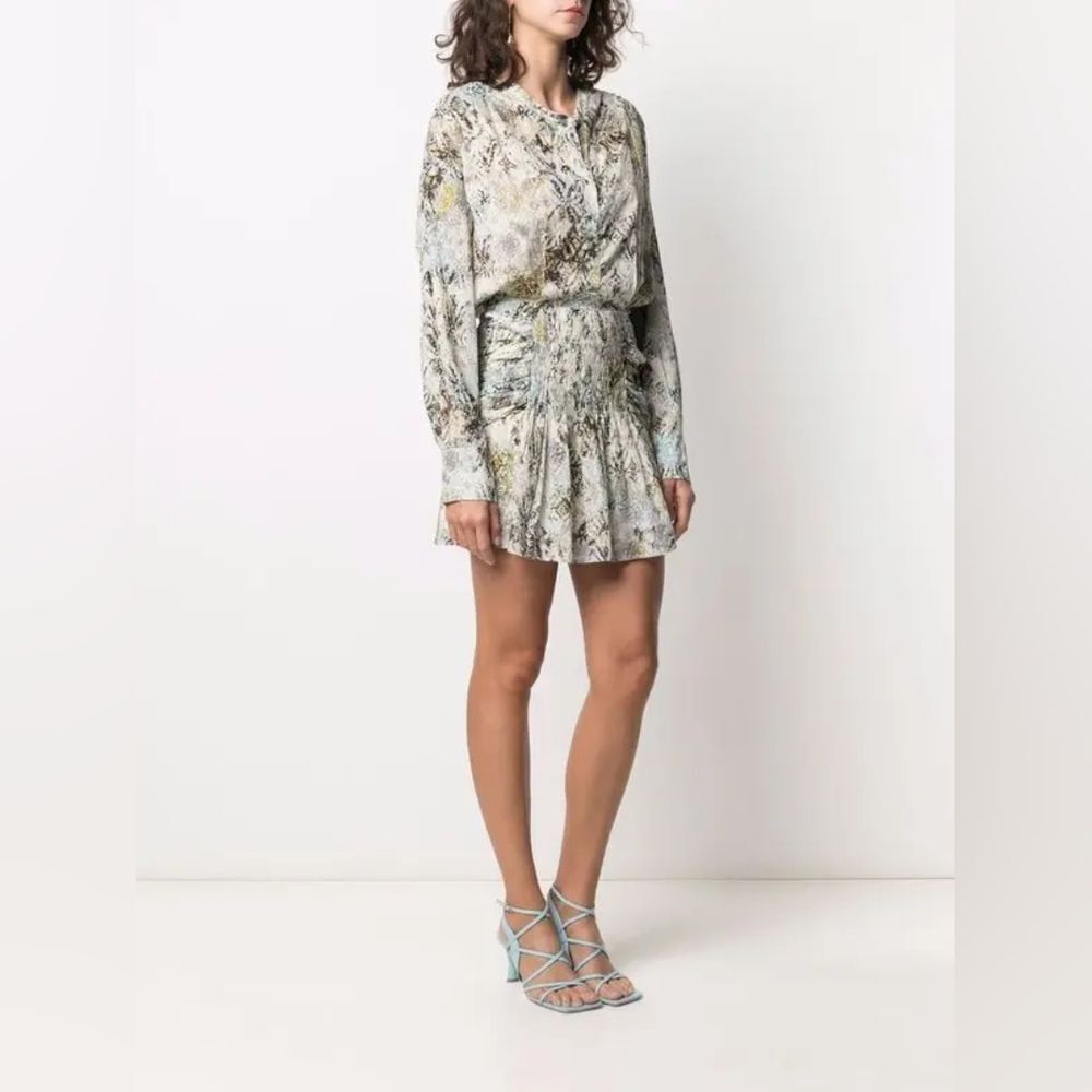 IRO Paris‎ Deniz Abstract Print Rouch Shirt Dress sz EU 34/US 2 NWT